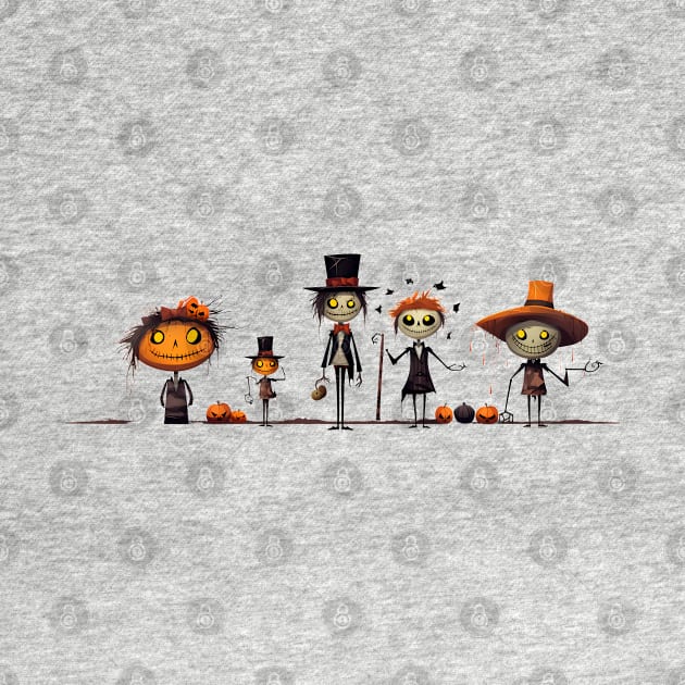 Spooky Halloween Scarecrow Family by DivShot 